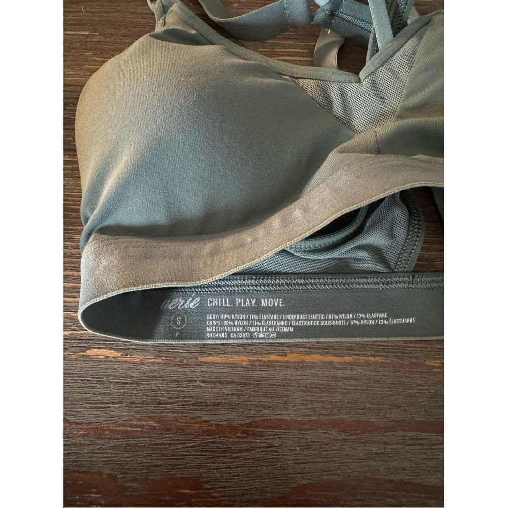 Women’s Aerie Cross Double Strap Sports Bra in Sage Green size S - Picture 3 of 3